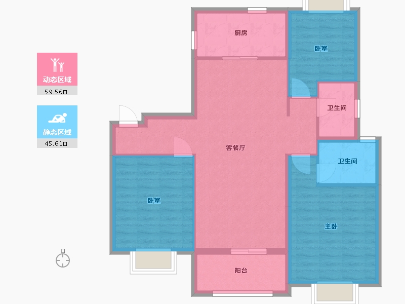 浙江省-宁波市-世茂天玺-103.46-户型库-动静分区