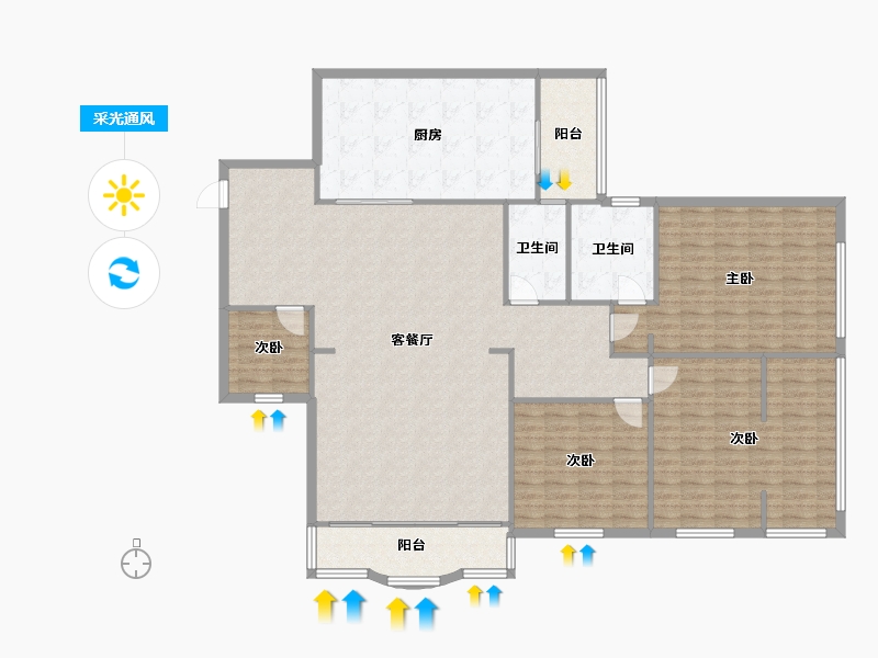 四川省-成都市-芳草地6期-182.50-户型库-采光通风