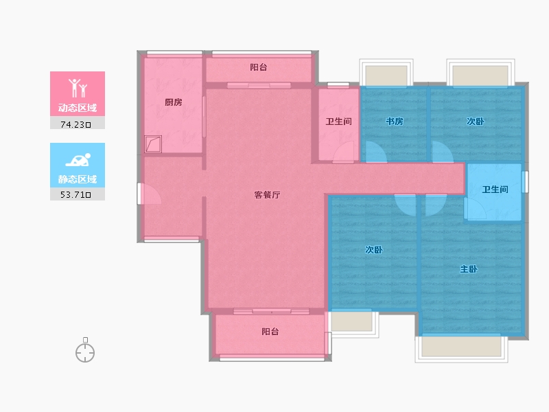 广东省-佛山市-龙光天瀛-119.00-户型库-动静分区