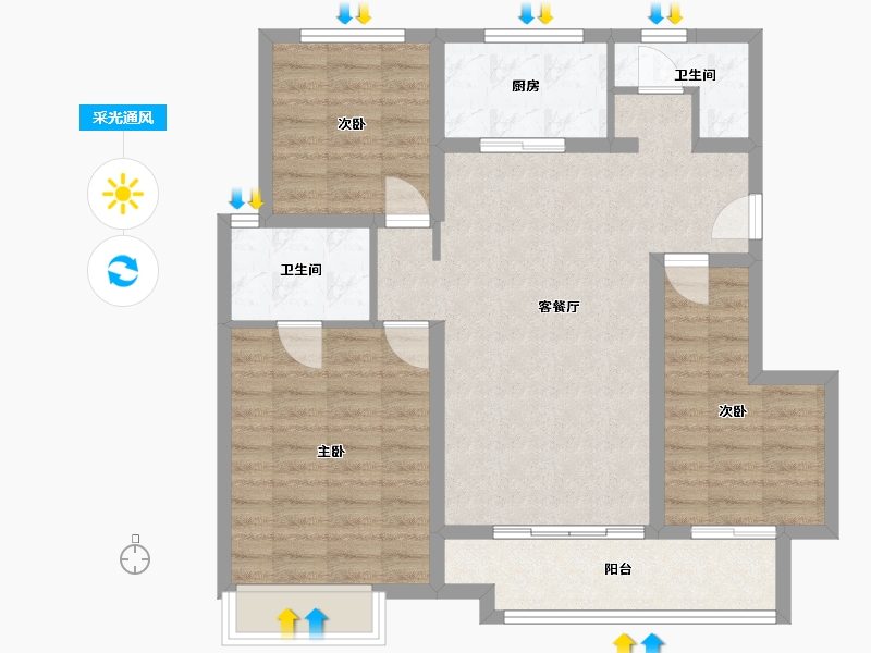 河北省-沧州市-泽信云尚-94.00-户型库-采光通风