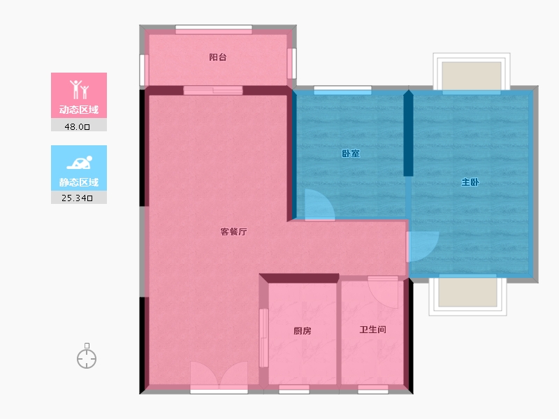 江西省-宜春市-新城明珠-69.90-户型库-动静分区