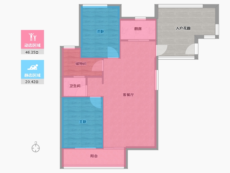 河南省-郑州市-金沙湖高尔夫观邸-二期-71.20-户型库-动静分区