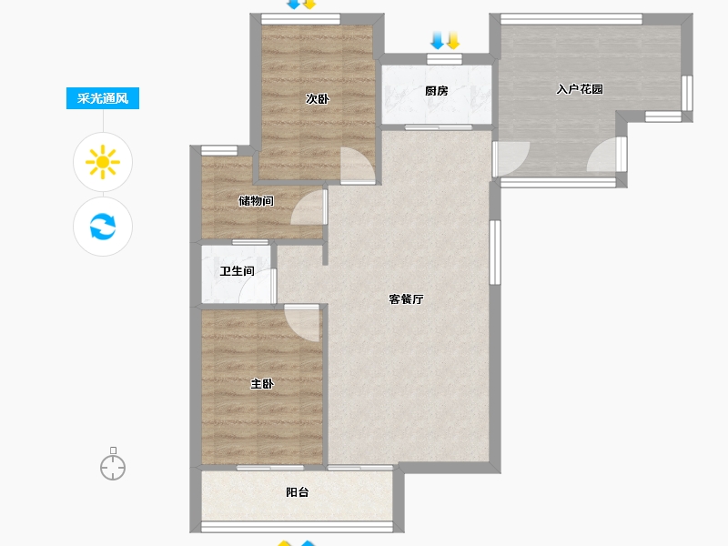 河南省-郑州市-金沙湖高尔夫观邸-二期-71.20-户型库-采光通风