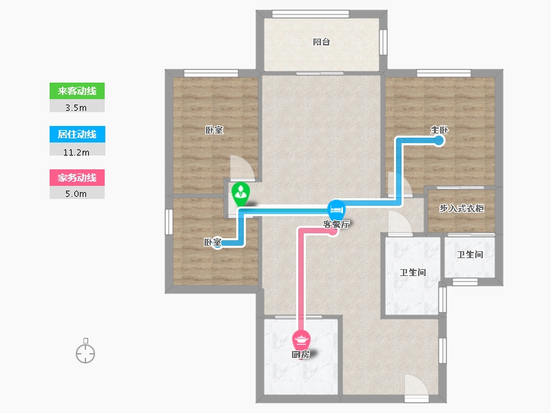 湖南省-长沙市-地质家园-二期-95.00-户型库-动静线