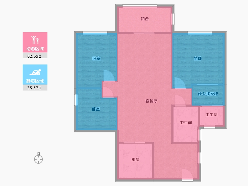 湖南省-长沙市-地质家园-二期-95.00-户型库-动静分区