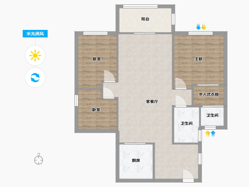 湖南省-长沙市-地质家园-二期-95.00-户型库-采光通风