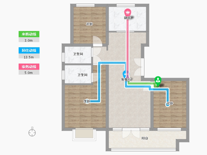 山东省-济宁市-佳合玫瑰园-104.00-户型库-动静线