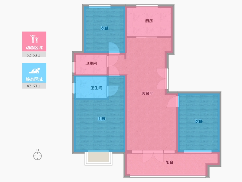 山东省-济宁市-佳合玫瑰园-104.00-户型库-动静分区