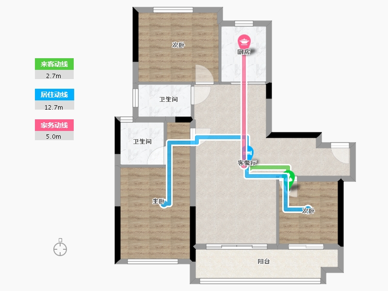 福建省-宁德市-周宁碧桂园-87.20-户型库-动静线