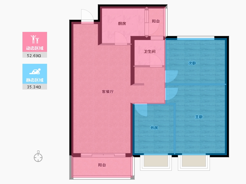 山西省-吕梁市-双禧城-89.99-户型库-动静分区