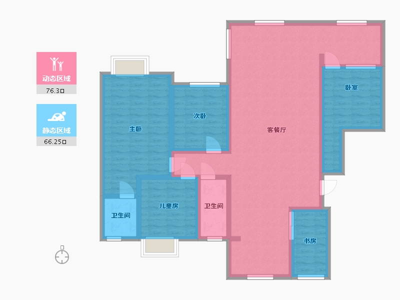 湖南省-怀化市-北城名邸-140.00-户型库-动静分区