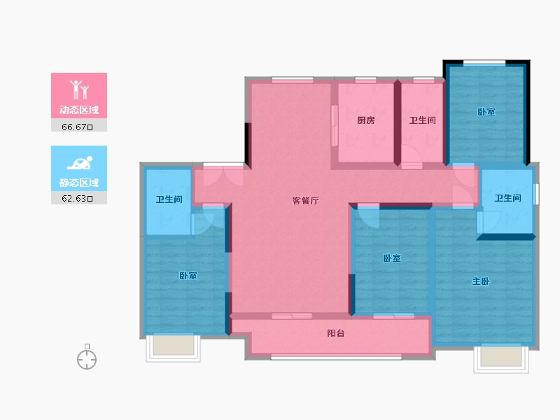 河南省-新乡市-荣华园-126.40-户型库-动静分区