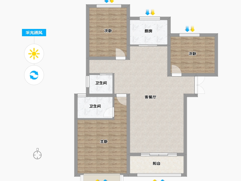 河南省-濮阳市-正大中心-101.60-户型库-采光通风