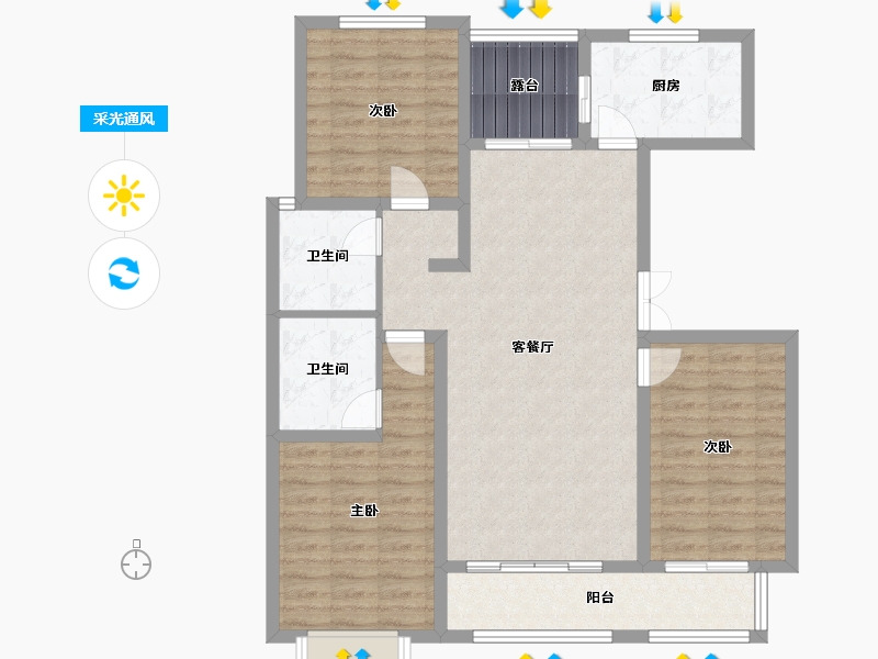 河北省-衡水市-紫金苑(香湖美地三期)-103.20-户型库-采光通风