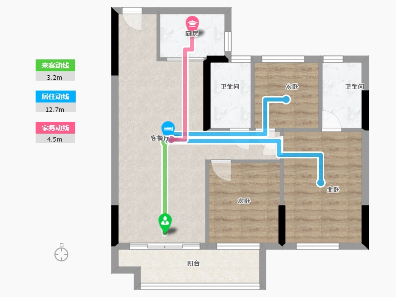 福建省-宁德市-珑悦国际-66.88-户型库-动静线