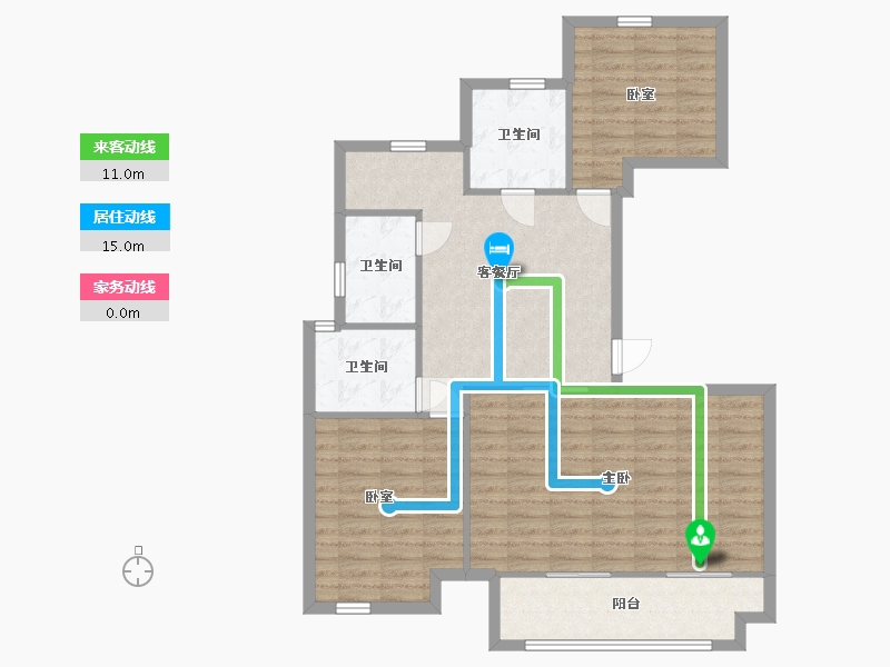 浙江省-杭州市-星悦城-105.00-户型库-动静线