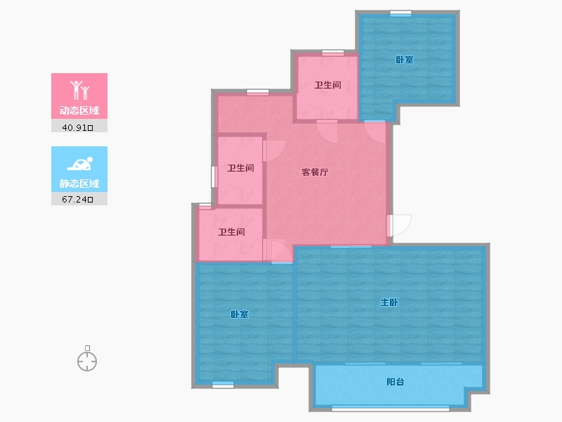 浙江省-杭州市-星悦城-105.00-户型库-动静分区