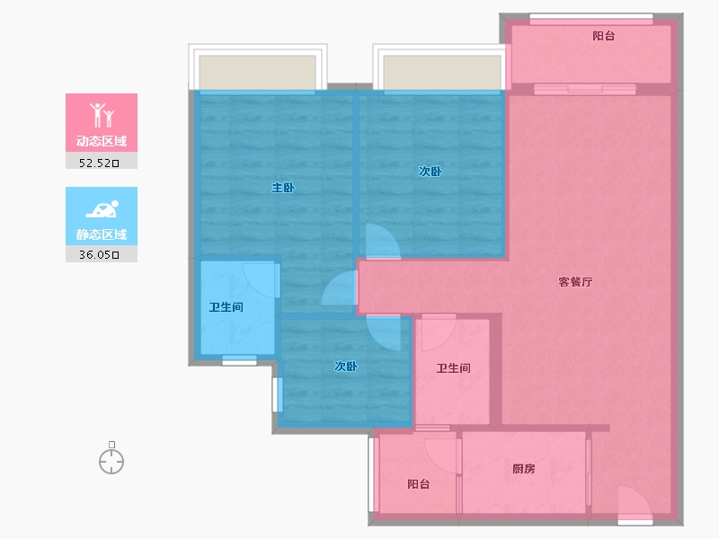 广东省-广州市-云秀幸福花园2期-80.00-户型库-动静分区