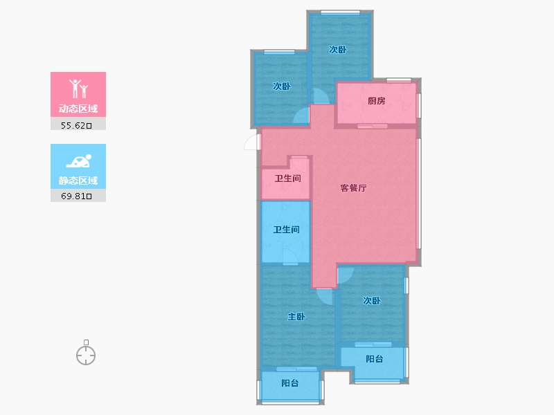 浙江省-杭州市-东海闲湖城栖霞湾-125.60-户型库-动静分区