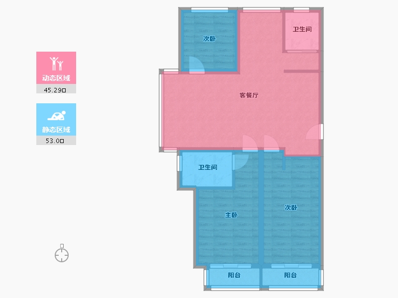 山东省-威海市-城建新苑壹号-96.80-户型库-动静分区