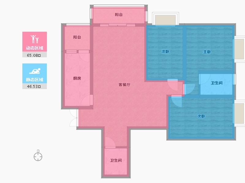 云南省-昆明市-古滇雅苑-北苑-99.00-户型库-动静分区