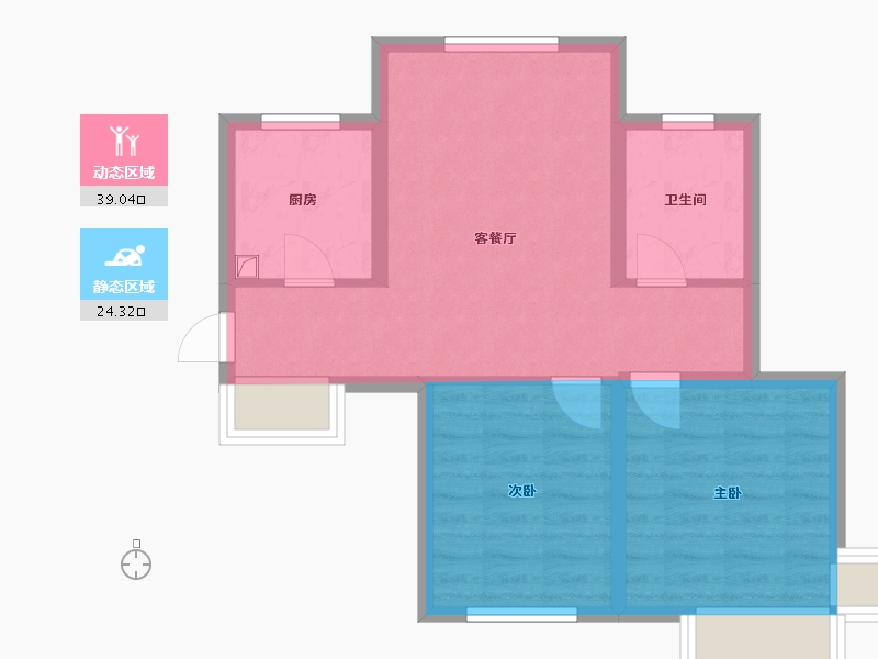 北京-北京市-金盏嘉园-56.00-户型库-动静分区