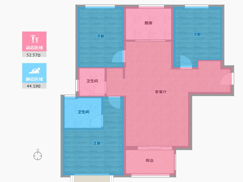 河南省-郑州市-华南城紫荆名都-87.00-户型库-动静分区