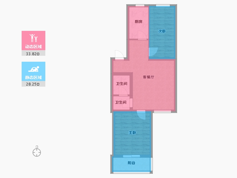 北京-北京市-华龙苑中里-南区-57.02-户型库-动静分区