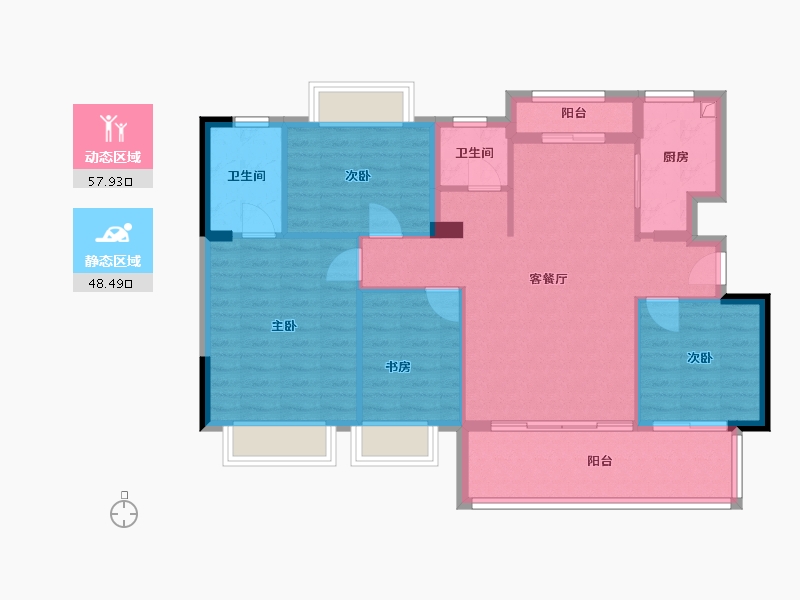 福建省-福州市-连江县恒宇尚品-96.00-户型库-动静分区