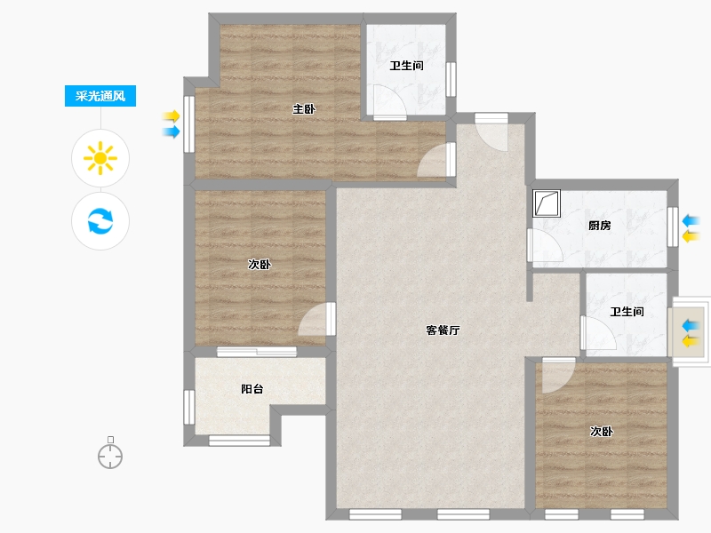 福建省-厦门市-会展嘉园-94.40-户型库-采光通风