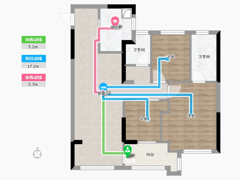 福建省-福州市-坤鸿天玺项目地-80.00-户型库-动静线