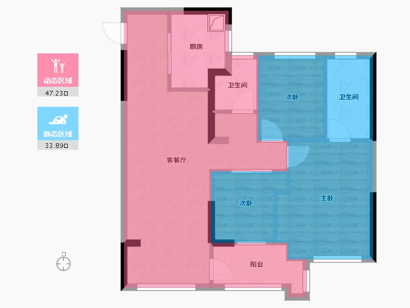 福建省-福州市-坤鸿天玺项目地-80.00-户型库-动静分区