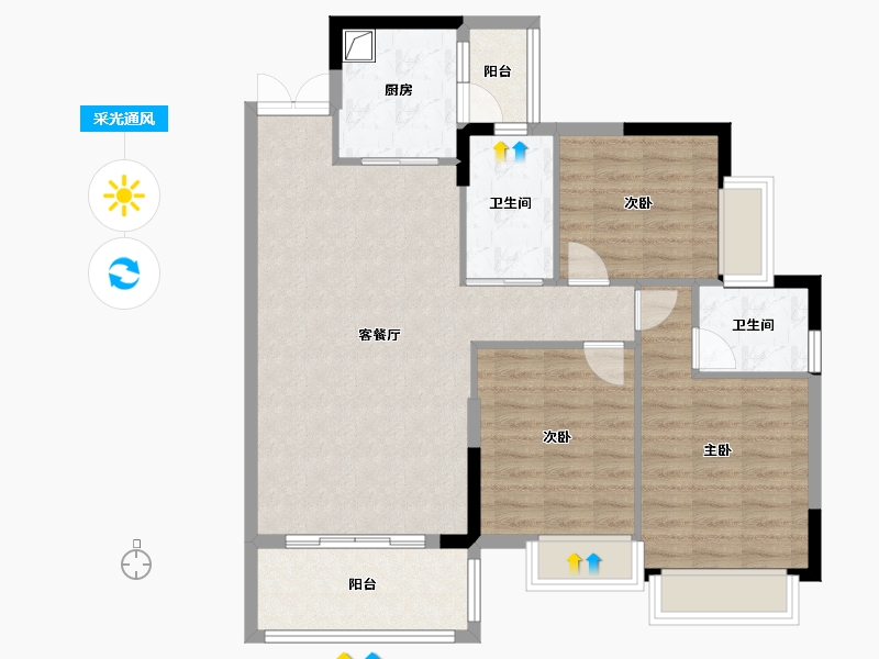 贵州省-毕节市-亿兆园-110.00-户型库-采光通风