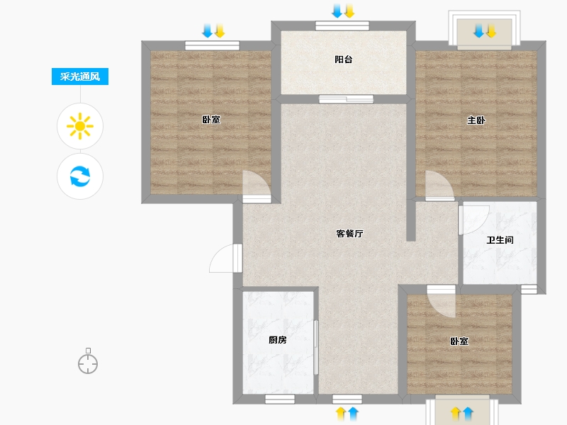 江苏省-盐城市-锦盛豪庭-108.00-户型库-采光通风