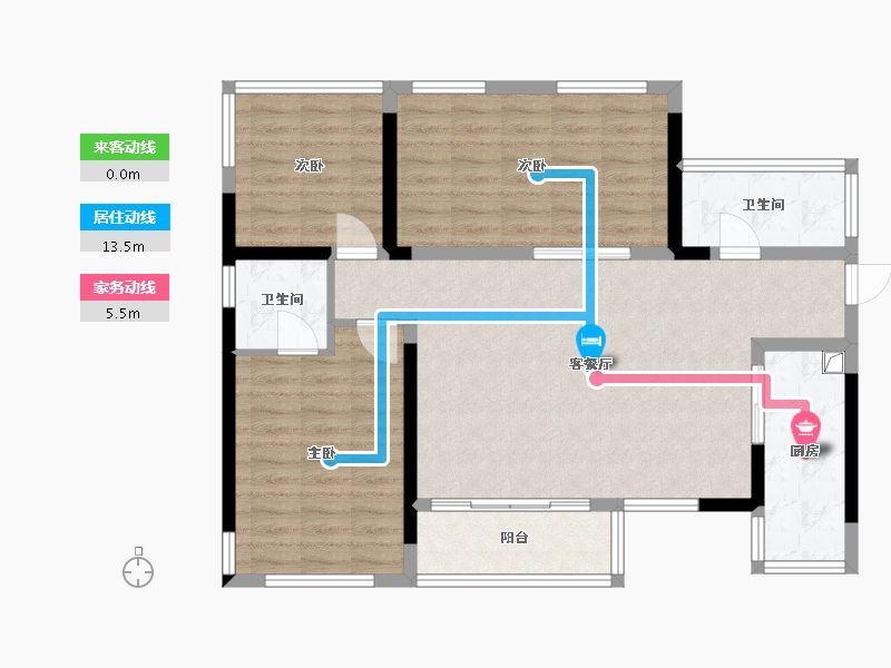 四川省-宜宾市-世贸金座云景-86.40-户型库-动静线