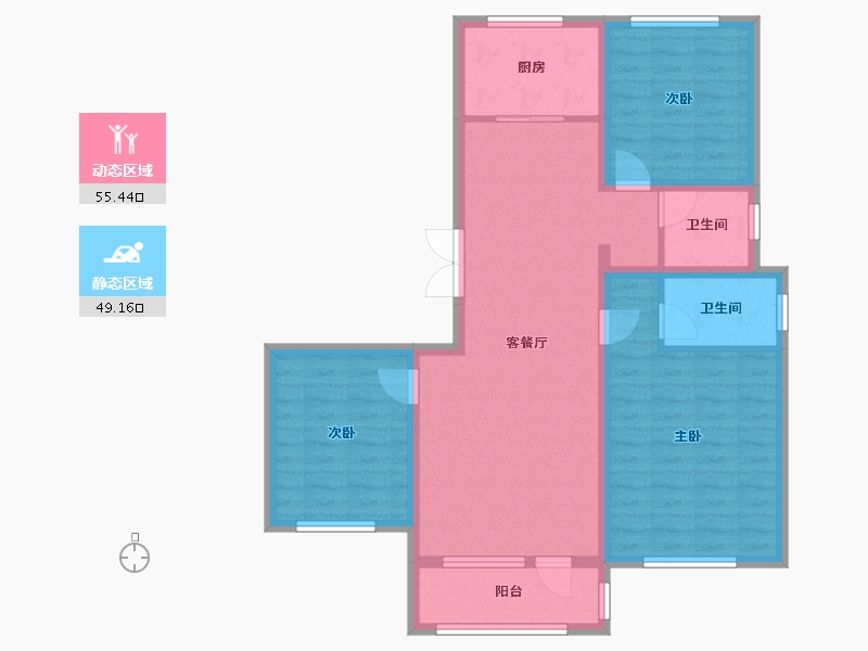 河北省-唐山市-新野上郡和园-114.40-户型库-动静分区