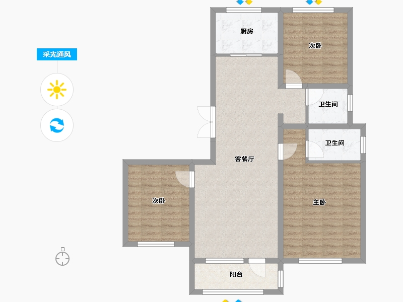 河北省-唐山市-新野上郡和园-114.40-户型库-采光通风