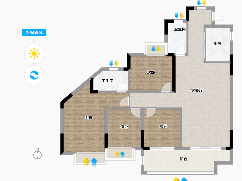 江西省-赣州市-七里春风-104.80-户型库-采光通风