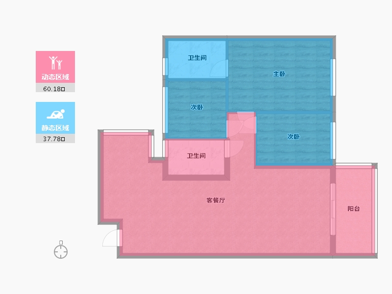 湖北省-随州市-随州恒大悦龙台-105.00-户型库-动静分区