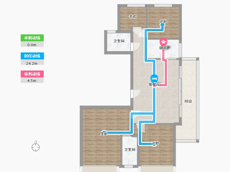 浙江省-绍兴市-勤业未来城-104.00-户型库-动静线