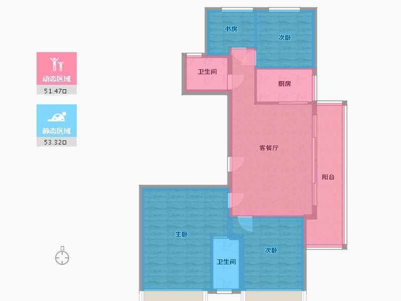 浙江省-绍兴市-勤业未来城-104.00-户型库-动静分区