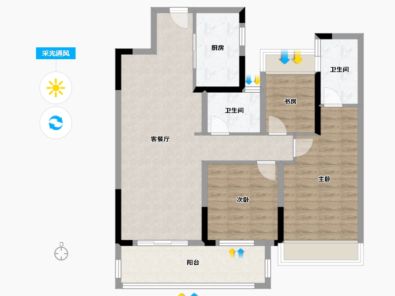 湖北省-神农架林区-壹号院-92.32-户型库-采光通风