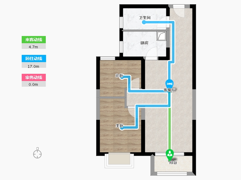 天津-天津市-太阳城皓阳园-70.40-户型库-动静线