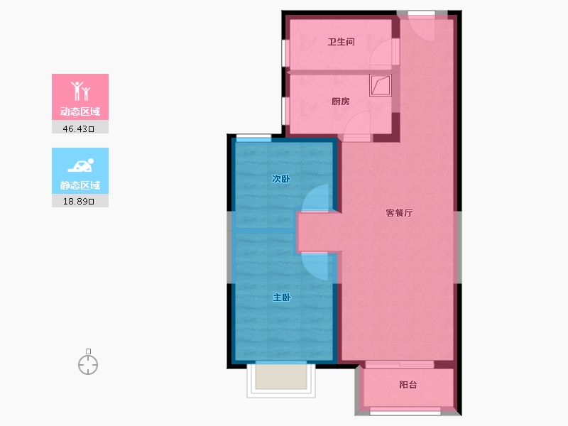 天津-天津市-太阳城皓阳园-70.40-户型库-动静分区