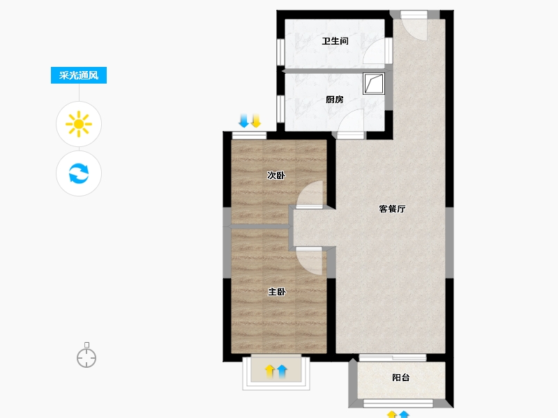 天津-天津市-太阳城皓阳园-70.40-户型库-采光通风