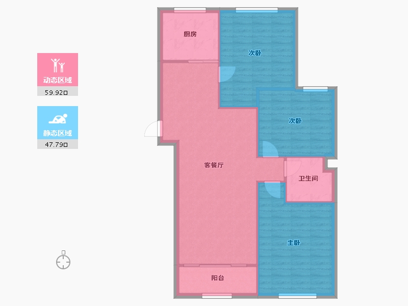 宁夏回族自治区-银川市-众一福鑫公寓-116.80-户型库-动静分区