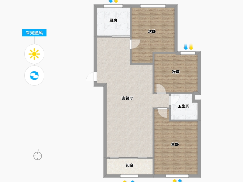 宁夏回族自治区-银川市-众一福鑫公寓-116.80-户型库-采光通风