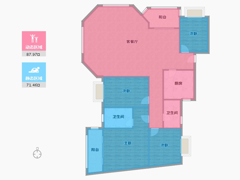 贵州省-贵阳市-松景阁小区-154.42-户型库-动静分区