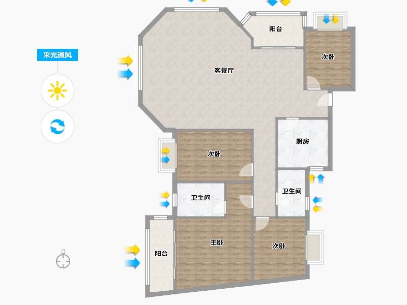 贵州省-贵阳市-松景阁小区-154.42-户型库-采光通风