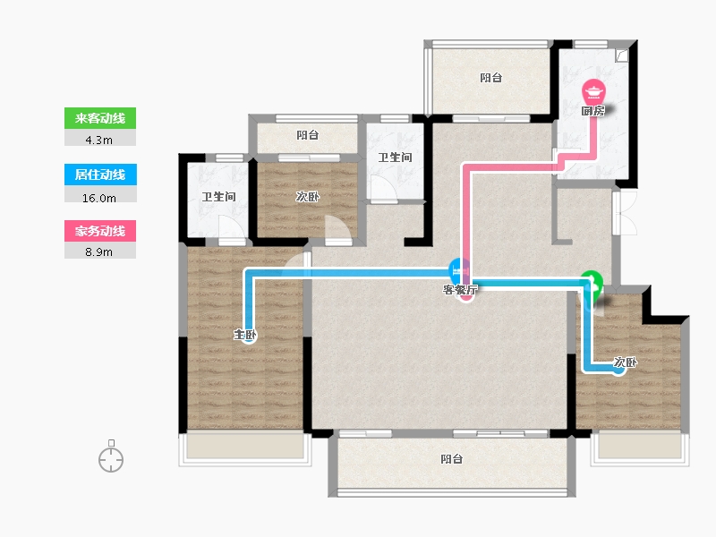 安徽省-宿州市-状元府-132.90-户型库-动静线